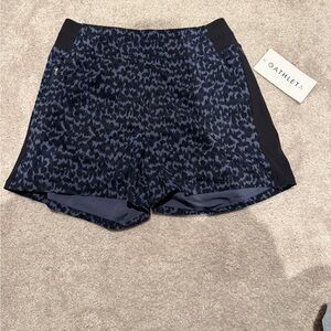 Athleta Navy and Black Printed Athletic Shorts